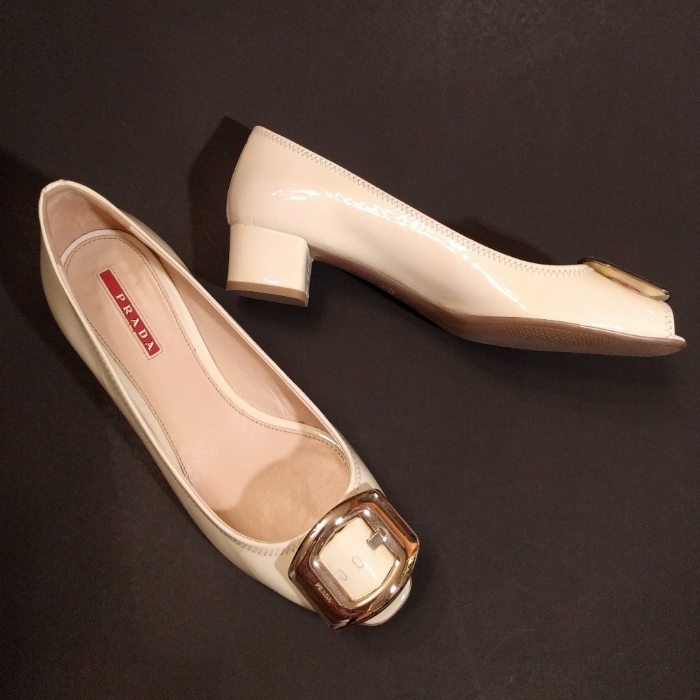 PRADA -  Patent Leather - Peep Toe - Pump - Heel